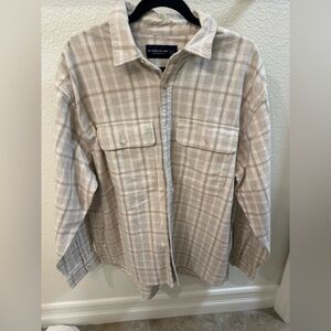 Abercrombie & Fitch Tan Checkered Shirt Jacket
